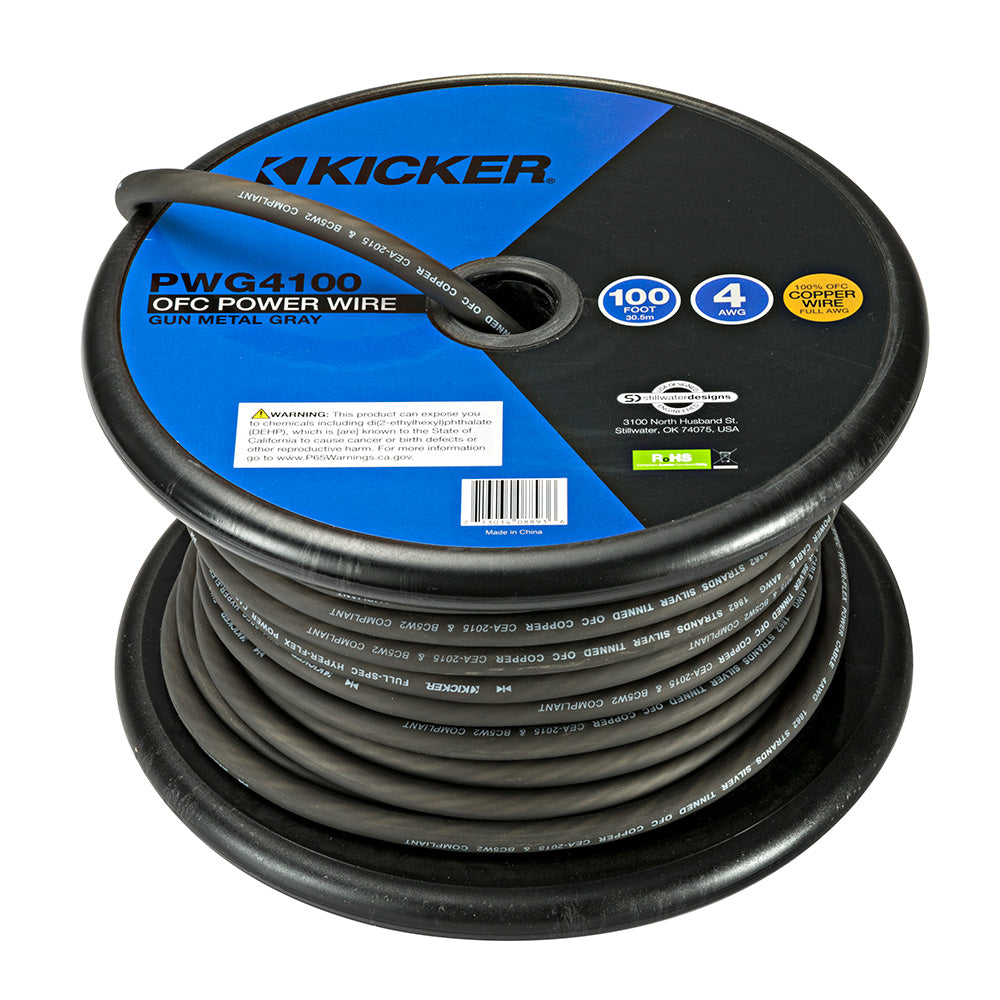 KICKER PWG4100 100 4AWG Power Wire Grey 46PWG4100