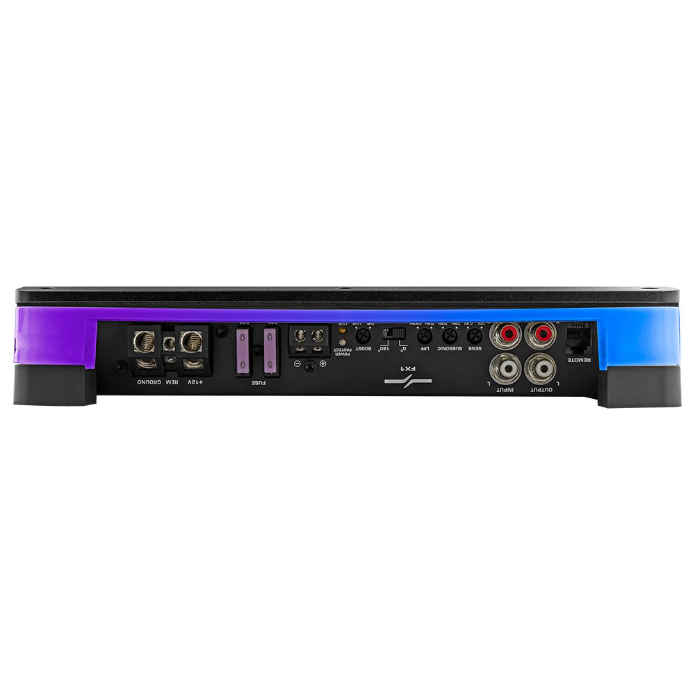 DS18 FlushSurface Mount 1Channel Monoblock Class D Amplifier wAcrylic Cover 1x900W RMS 1 Ohm FX1