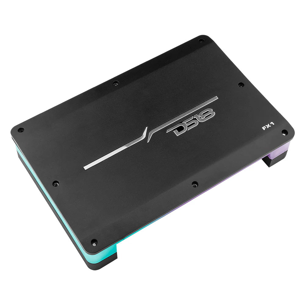 DS18 FlushSurface Mount 1Channel Monoblock Class D Amplifier wAcrylic Cover 1x900W RMS 1 Ohm FX1