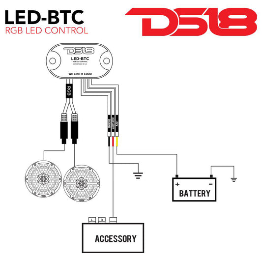DS18 LED Light Bluetooth Control Works wAndroid iPhone LEDBTC