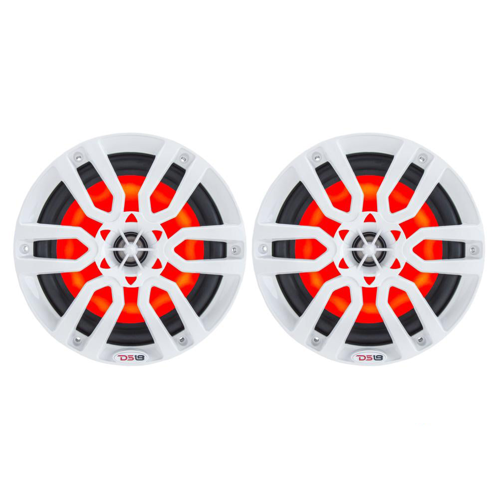 DS18 HYDRO 65 2Way Marine Speakers wRGB LED Lights 300W White NXL6