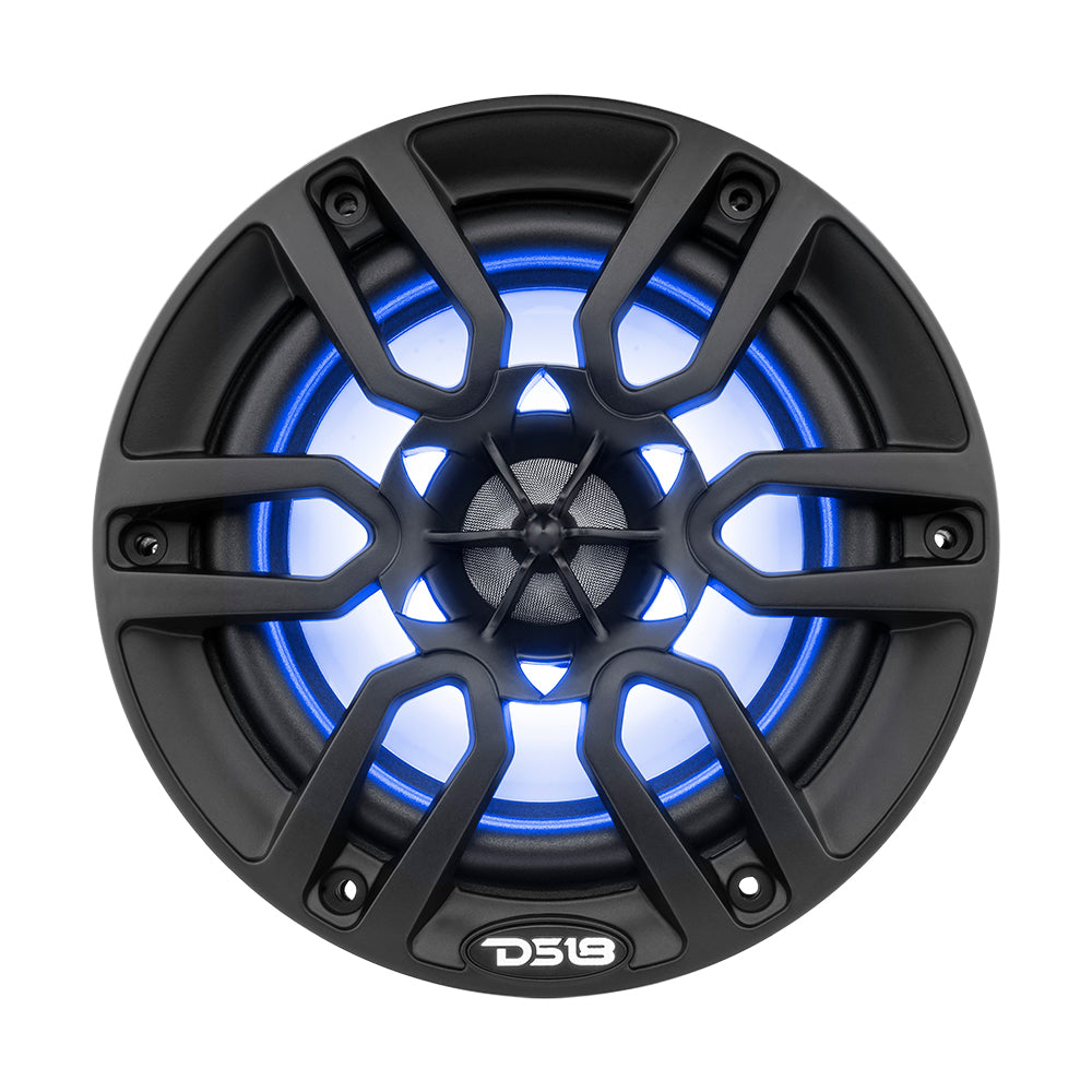 DS18 HYDRO 65 2Way Marine Speakers wRBG LED Lights 300W Matte Black NXL6BK