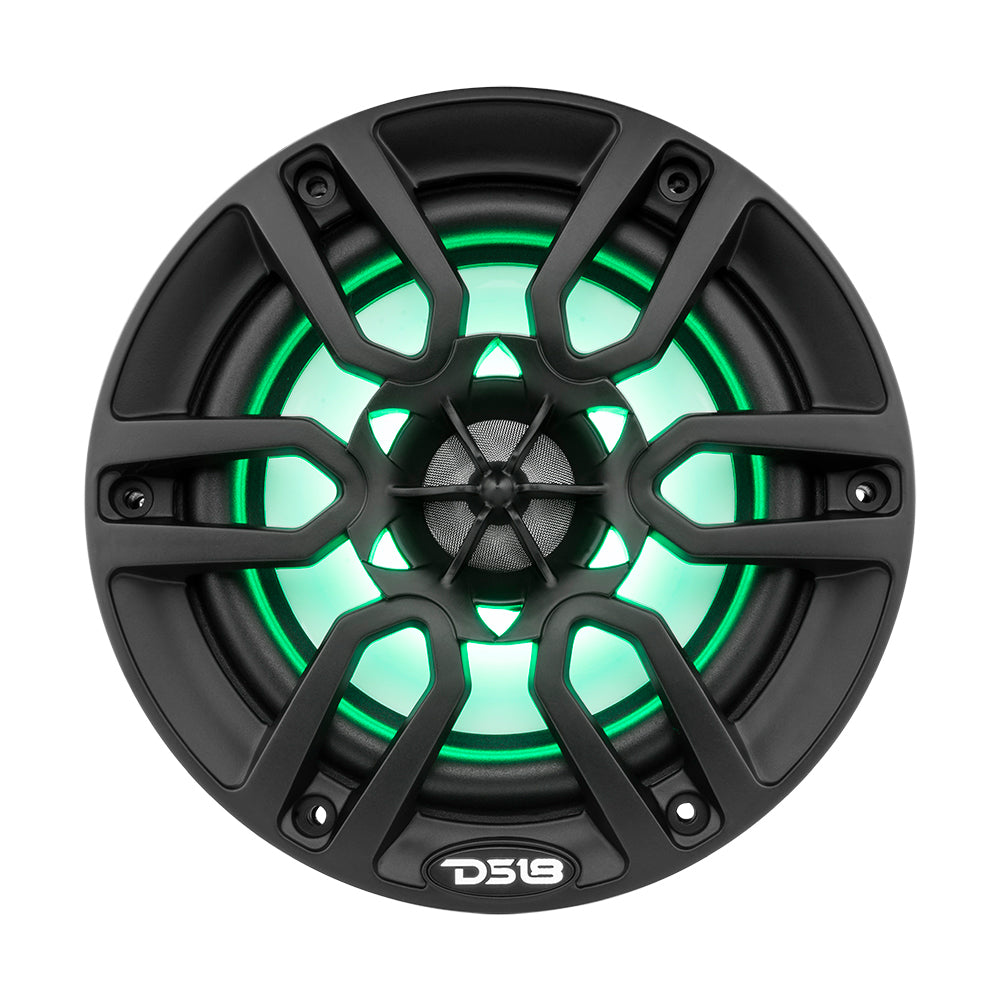 DS18 HYDRO 65 2Way Marine Speakers wRBG LED Lights 300W Matte Black NXL6BK