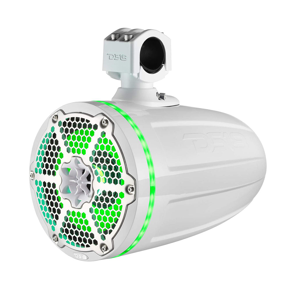 DS18 Hydro 65 Neodymium Wakeboard Speakers with 1 Driver and RGB LED Lights 450W White NXLX6TPNEOWH