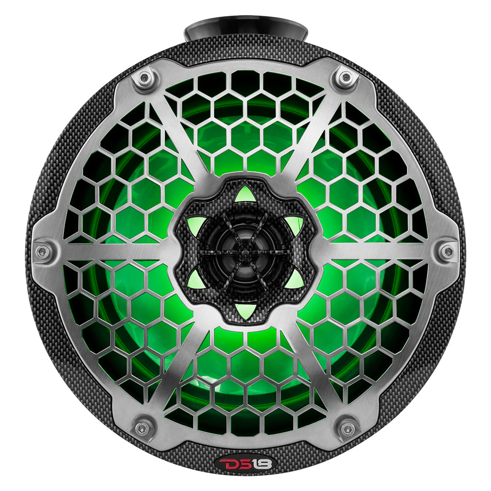 DS18 HYDRO 8 Compact Wakeboard Pod Tower wRGB Light 375W Black Carbon Fiber CFPS8