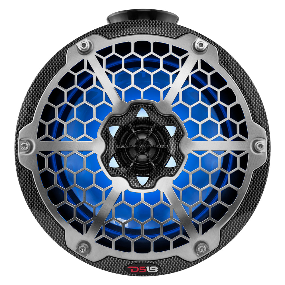 DS18 HYDRO 8 Compact Wakeboard Pod Tower wRGB Light 375W Black Carbon Fiber CFPS8