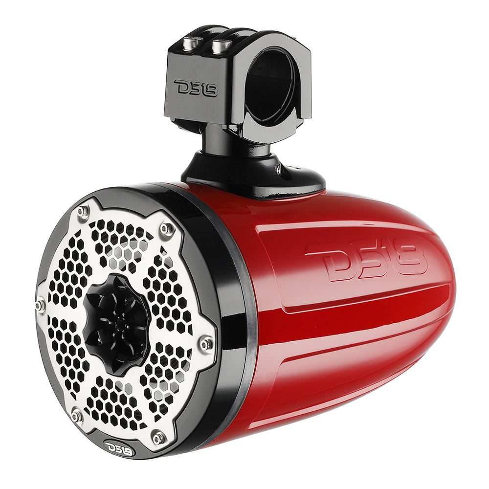 DS18 65 Neodymium Marine Towers wBuiltin Passive Radiator 1 Driver RGB LED Light 450 Watts Pair Red NXLX6TPNEORD
