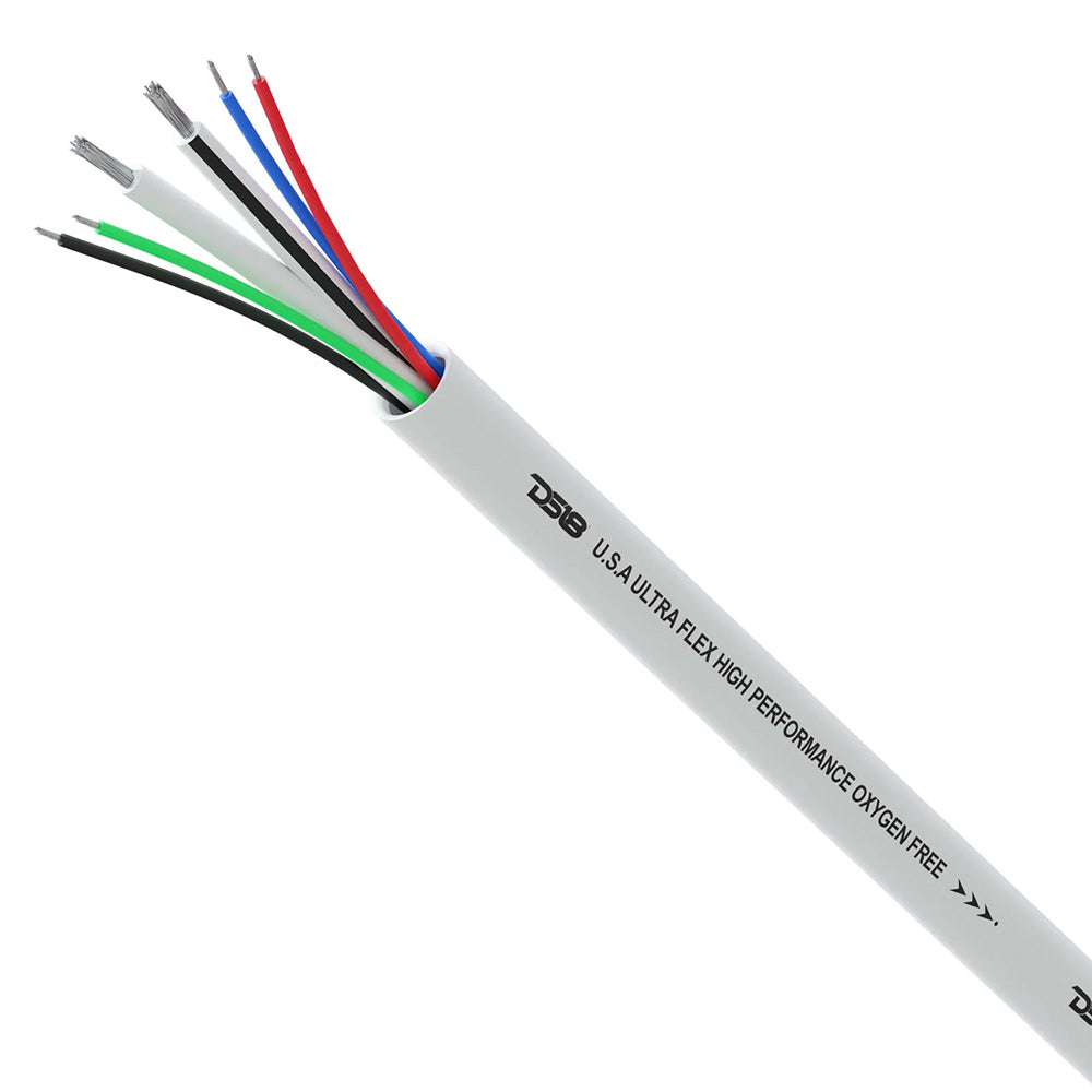 DS18 Marine Tinned OFC 18GA RGB Wire w16GA Speaker Wire 100 Spool MOFC1618GA100SWRGB