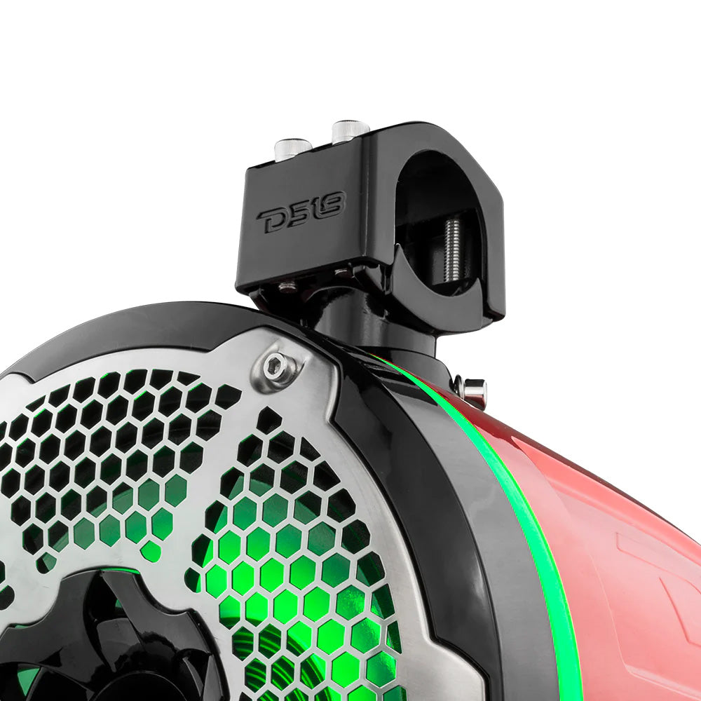 DS18 HYDRO 10 Neodymium Marine Towers wBuiltIn Passive Radiator 1 Driver RGB LED Lights 900W Red NXLX10TPNEORD