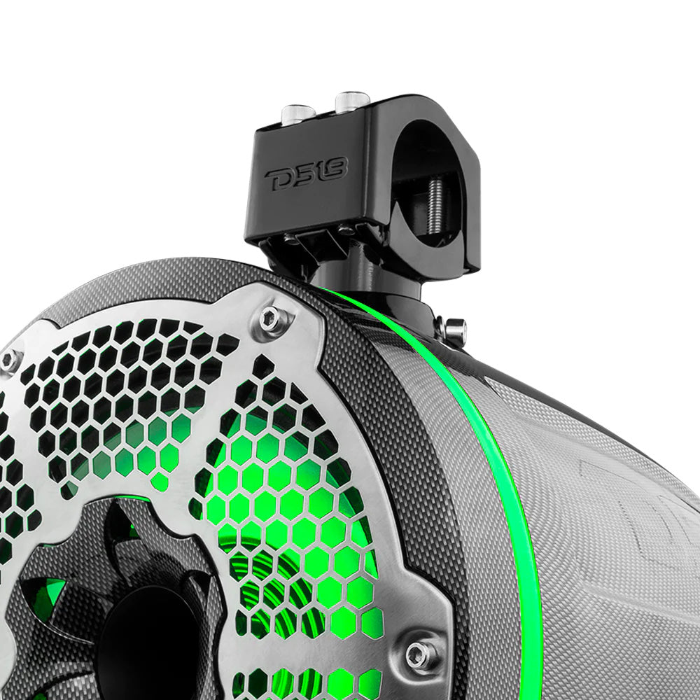 DS18 HYDRO 10 Neodymium Marine Towers wBuiltIn Passive Radiator 1 Driver RGB LED Light 900W Black CFX10TPNEO