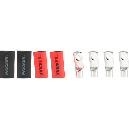 KICKER RT4 Nickel Plated 4AWG 516 Ring Terminal  4Pack 47RT4