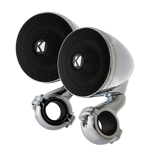 KICKER PSM 3 WeatherProof Mini Enclosed Speaker Pair  2Ohm Chrome 47PSM32