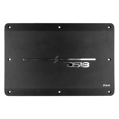 DS18 FlushSurface Mount 4Channel Class D Amplifier wAcrylic Cover  4x180W RMS  4 Ohm FX4