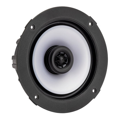 KICKER KM614FL 65 Low Profile Coaxial Marine Speakers wRGB Lighting  4Ohm White 51KM614FL