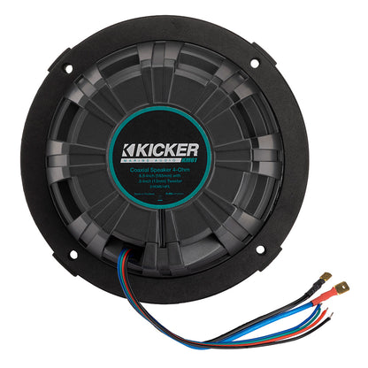 KICKER KM614FL 65 Low Profile Coaxial Marine Speakers wRGB Lighting  4Ohm White 51KM614FL