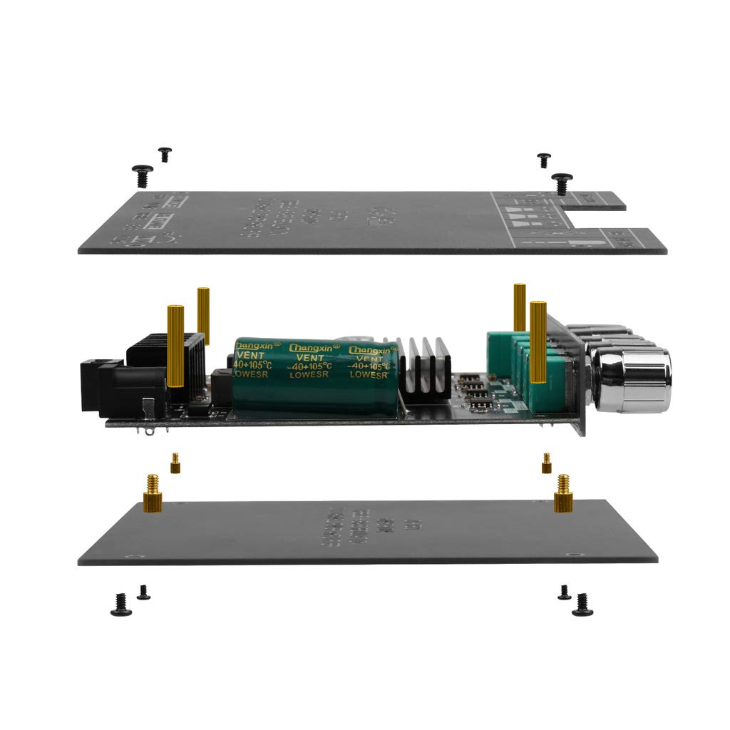 Bluetooth Audio Amplifier Board, ZK-TB21 2.1CH 50W x 2 +100W Subwoofer Power Amp with Treble and Bass Control, Bluetooth5.0 and AUX Inputs, Stereo Digital AMP for DIY Home Speakers