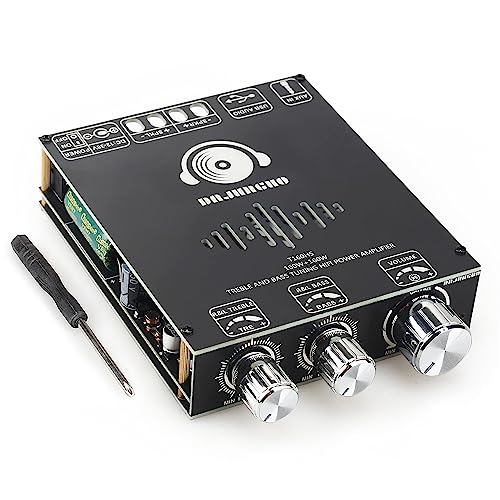 UwayKey T160HS 160W+160W Bluetooth Amplifier Board with Treble and Bass Control, 2.0 Channel Stereo AMP Board DC 12-36V,Bluetooth/AUX/USB Input