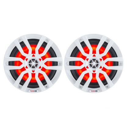 DS18 HYDRO 8 2Way Marine Speakers wRGB LED Lights 375W  White NXL8