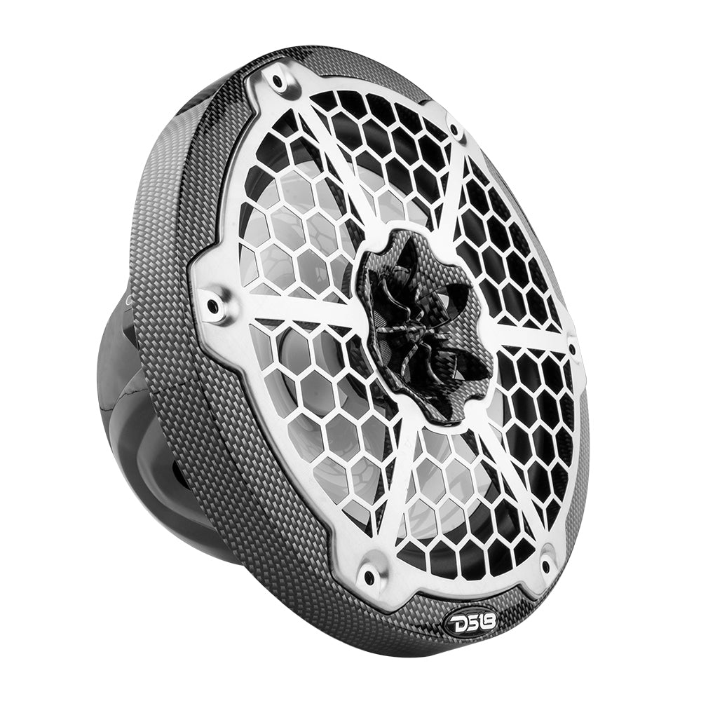 DS18 HYDRO 8 2Way Marine Speakers wRGB LED Lights 450W  Black Carbon Fiber CF8