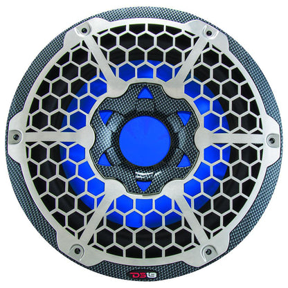 DS18 HYDRO 10 Subwoofer wRGB Lights  600W  Carbon Fiber CF10SUB