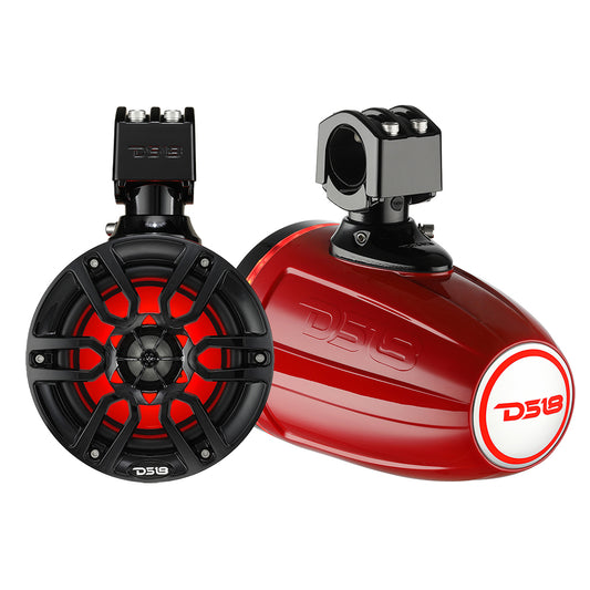DS18 X Series HYDRO 8 Wakeboard Pod Tower Speaker wRGB LED Light  375W  Red NXLX8TPRD