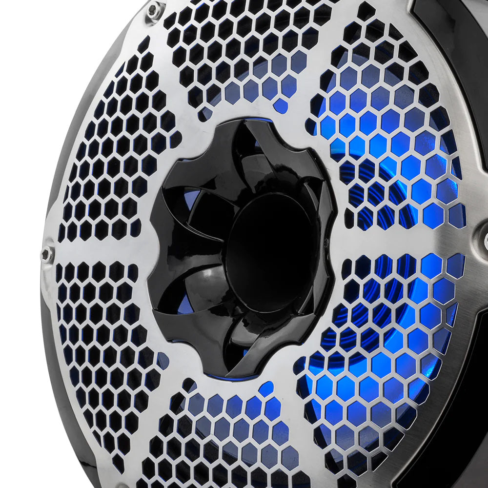 DS18 HYDRO 10 Neodymium Marine Towers wBuiltIn Passive Radiator 1 Driver  RGB LED Lights  900W  Red NXLX10TPNEORD
