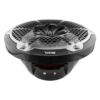 DS18 HYDRO 10 2Way Speakers wBullet Tweeter  Integrated RGB LED Lights  Carbon Fiber CF10M