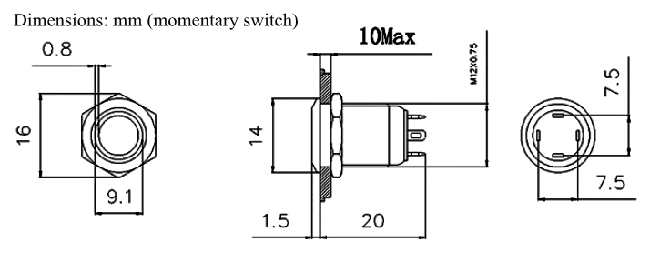 Panel Mount Buttons Kit for Amplifier
